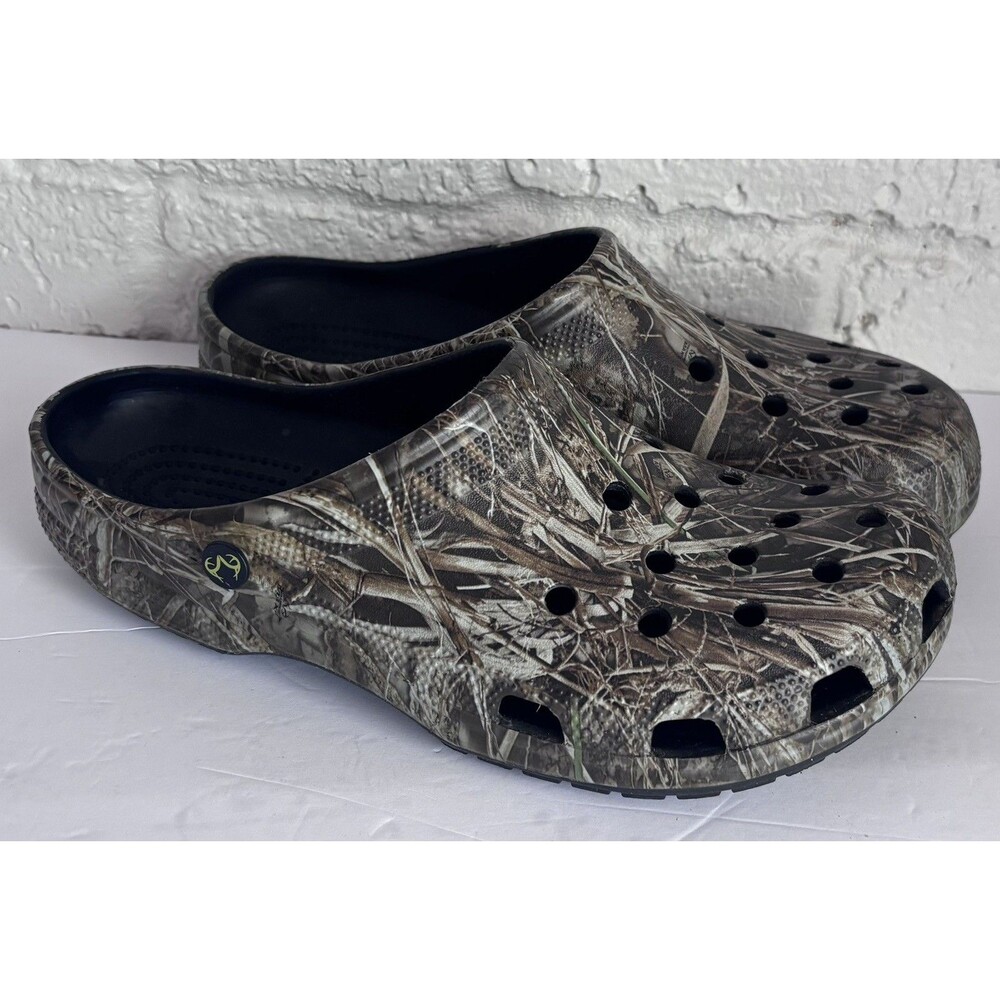 Crocs Shoes Men's Size 13 Green Classic Camo Clog Slip On Summer